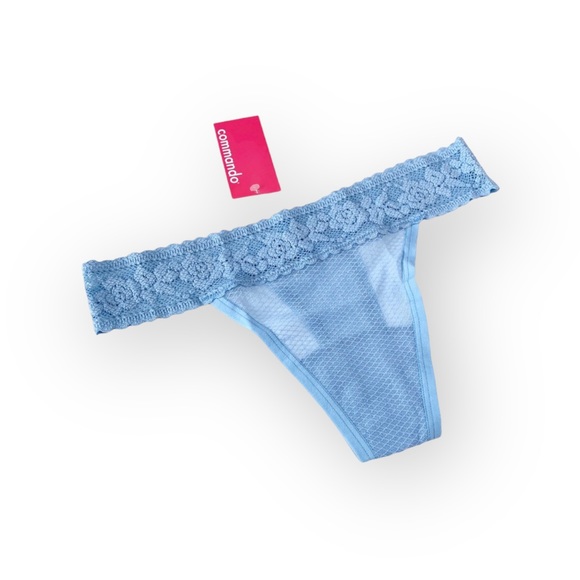 new Commando ❤︎ Kitty Stretch Lace Thong ❤︎ Rain Baby Blue ❤︎ One Size 00 - 14 - Picture 9 of 14